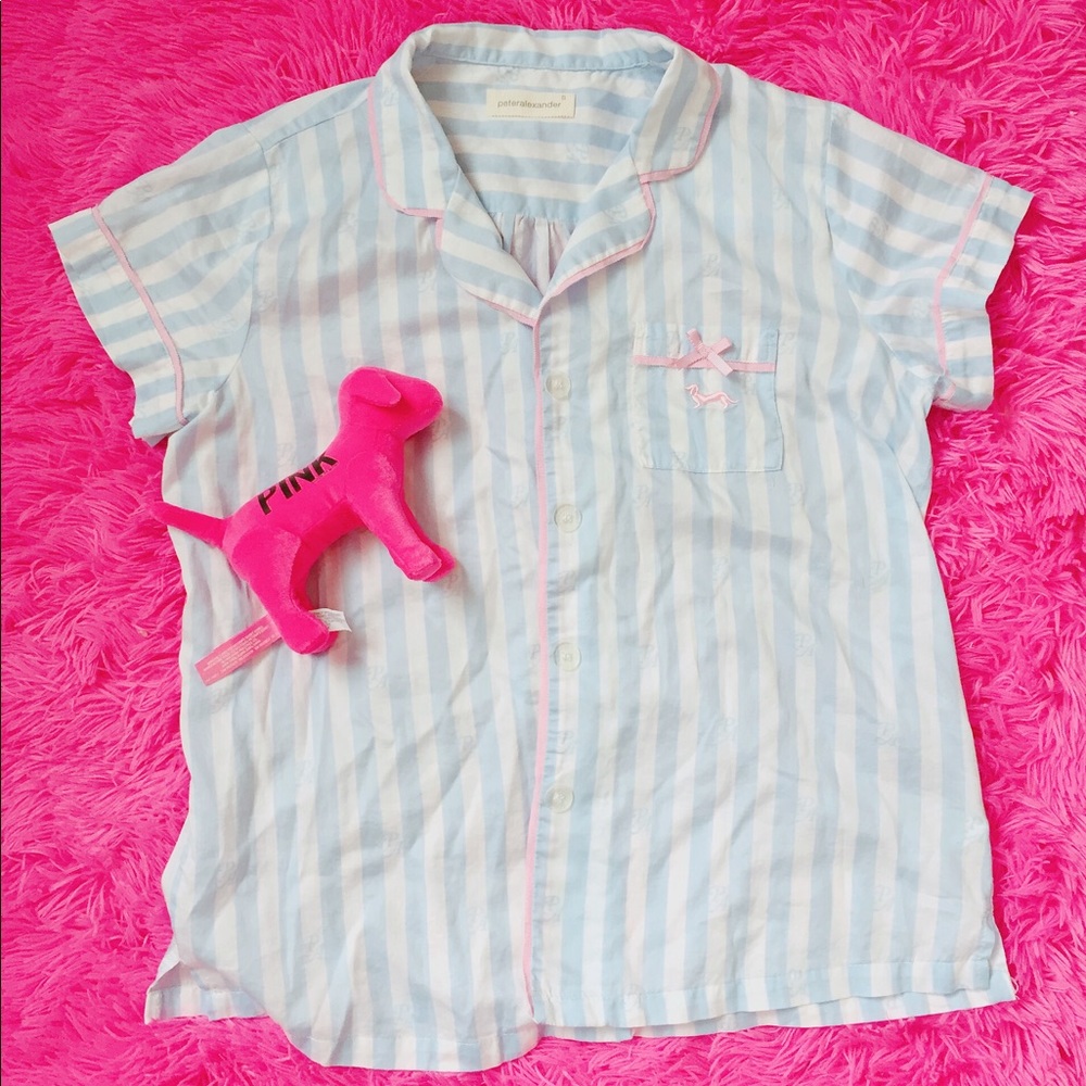 Cute pastel color ribbon stripe pajama
